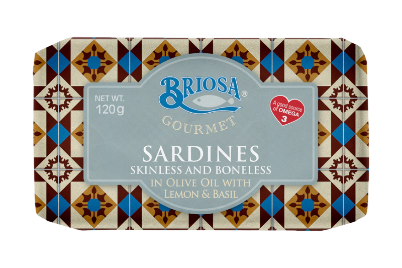 Sardinės alyvuogių aliejuje su citrina ir baziliku, be odelių ir kaulų | Briosa Gourmet