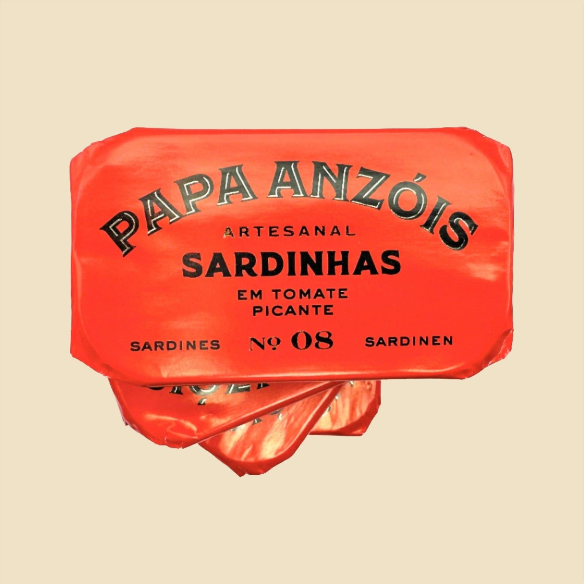 Sardines portugaises à la sauce tomate épicée à l’huile d’olive vierge extra | Papa Anzóis
