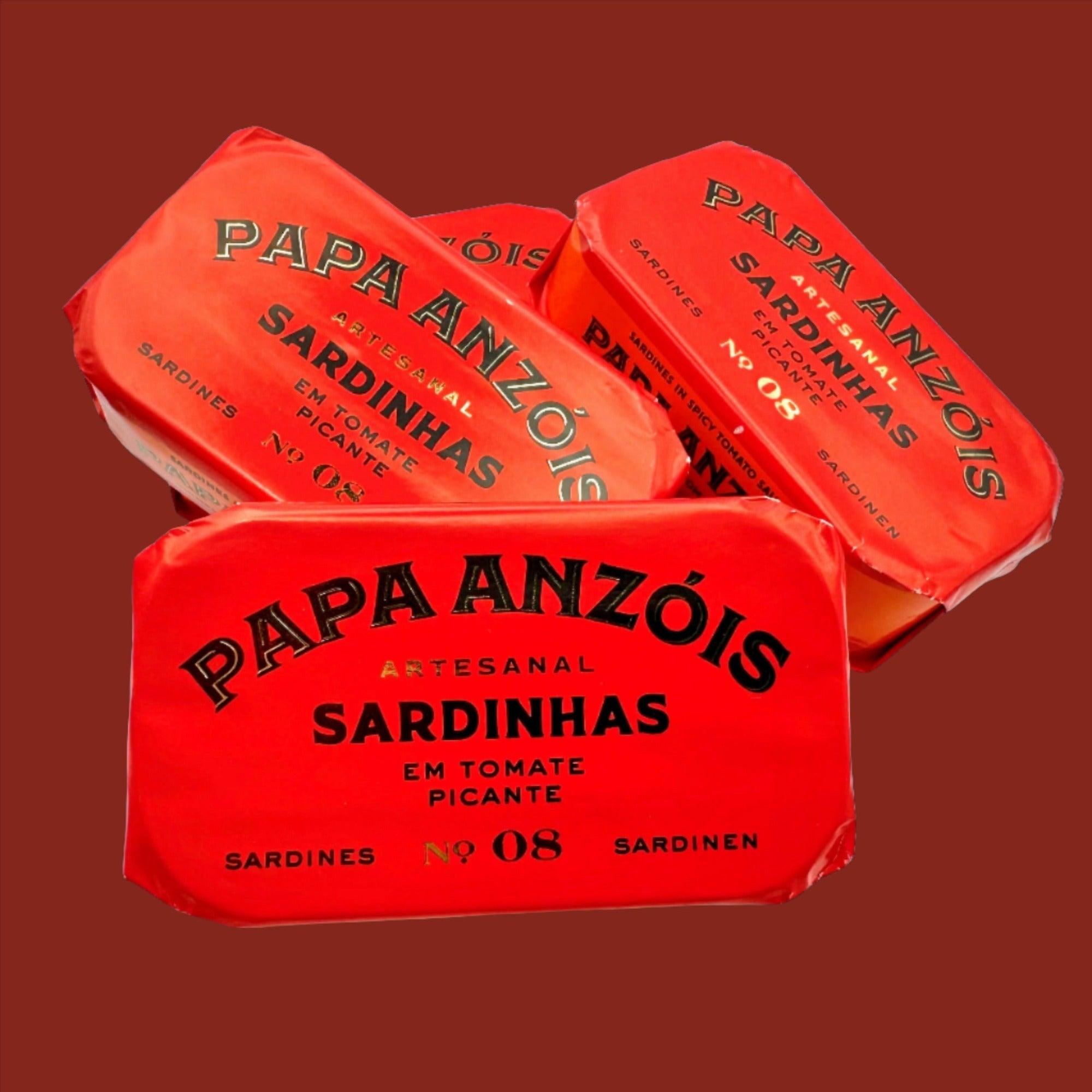 Sardines portugaises à la sauce tomate épicée à l’huile d’olive vierge extra | Papa Anzóis