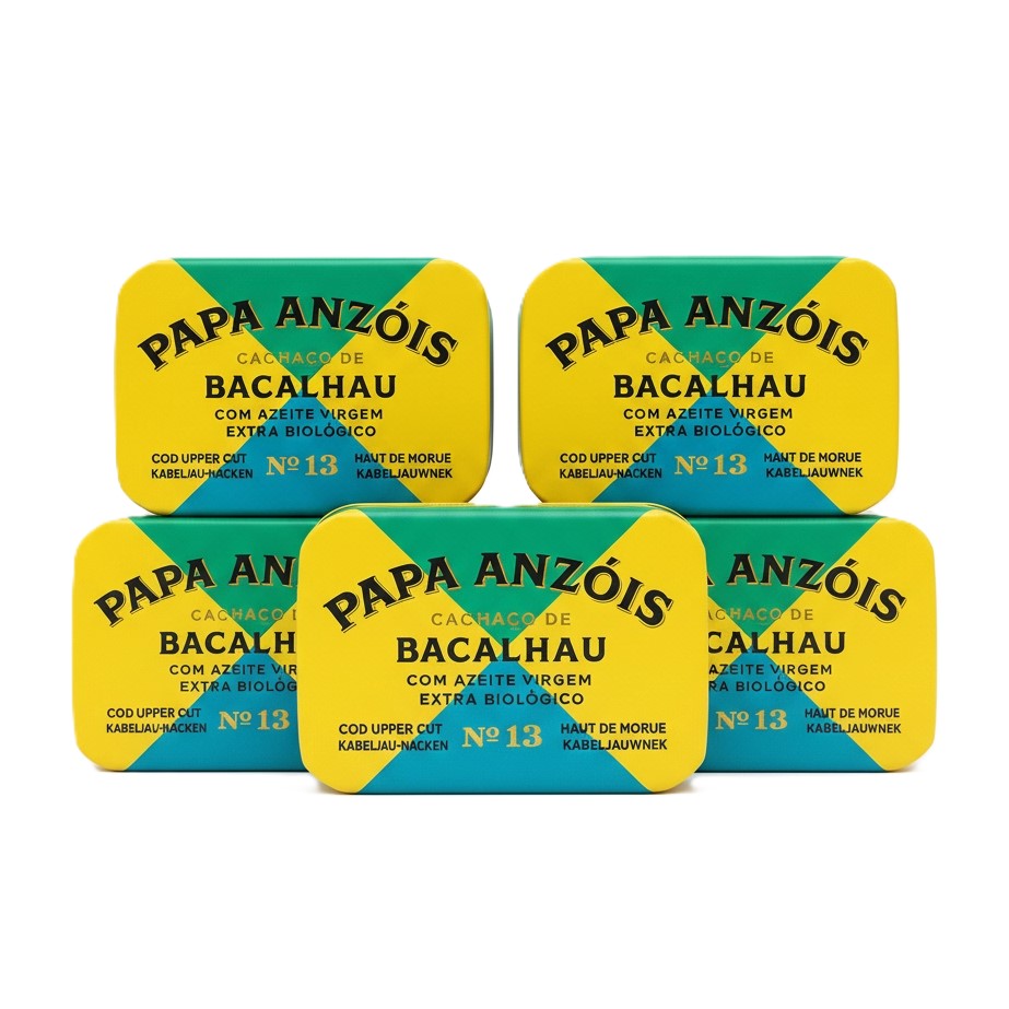 Morue bio à l’huile d’olive extra vierge Papa Anzóis lots de boîtes