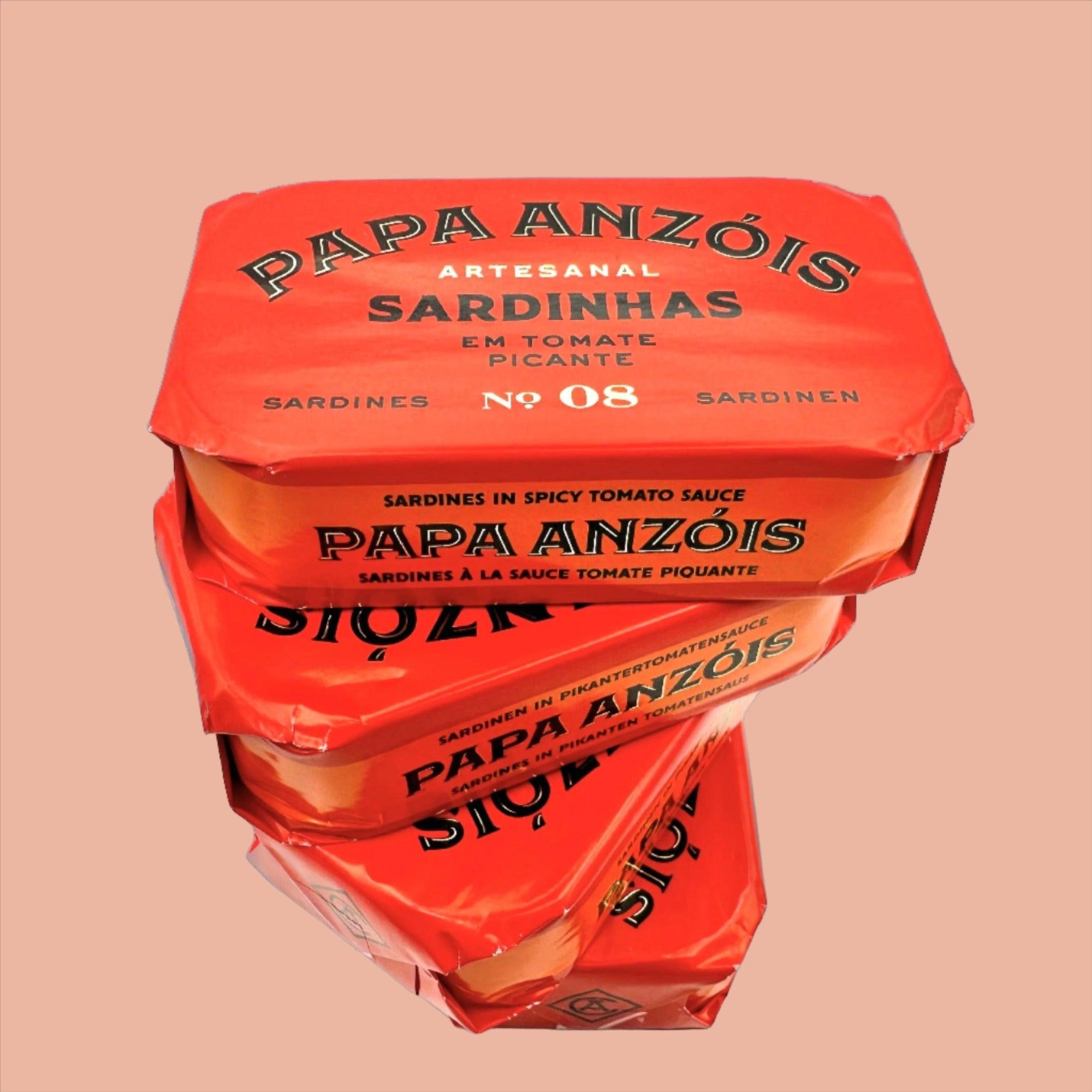 Sardines portugaises à la sauce tomate épicée à l’huile d’olive vierge extra | Papa Anzóis