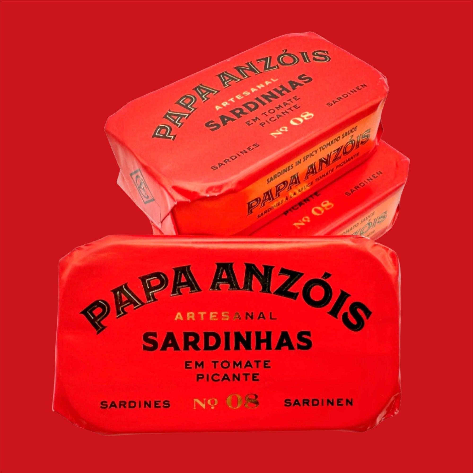 Sardines portugaises à la sauce tomate épicée à l’huile d’olive vierge extra | Papa Anzóis